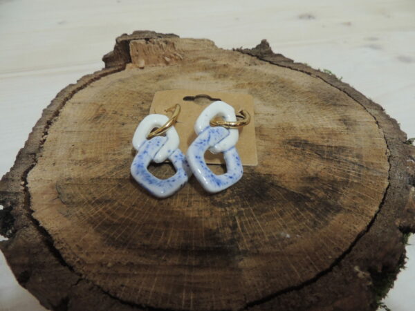 Boucles d'oreilles Bleu moucheté